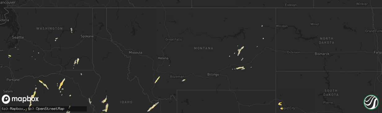 Hail map in Montana on September 5, 2013