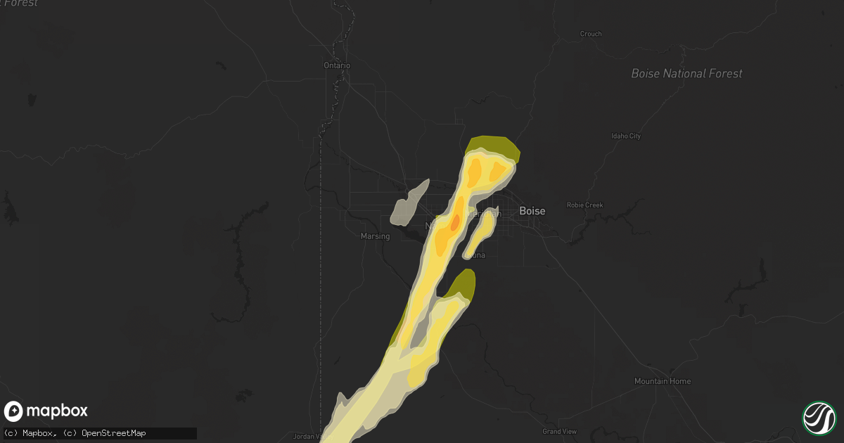 Hail map in Nampa, ID on September 5, 2013