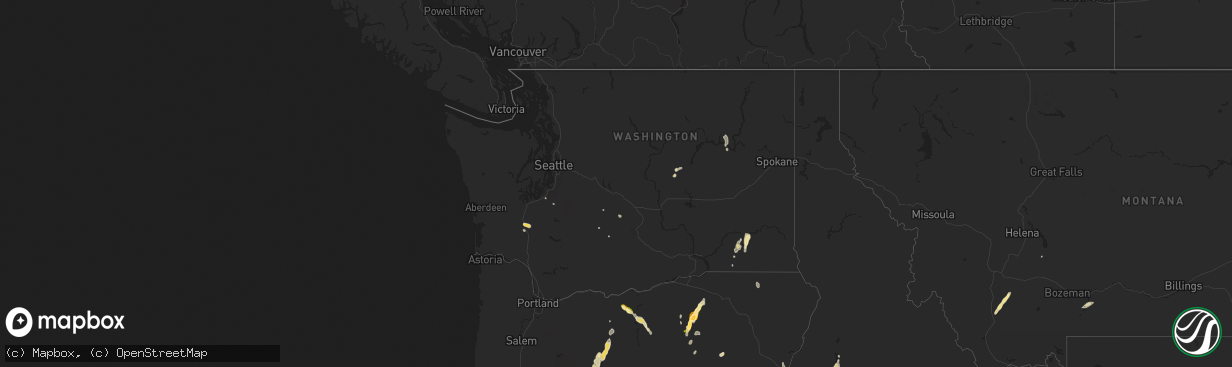 Hail map in Washington on September 5, 2013