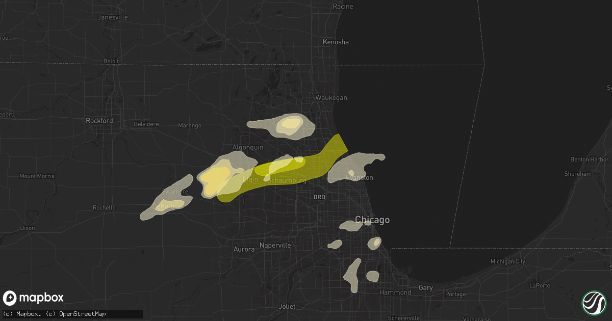 Hail map in Arlington Heights, IL on September 5, 2014