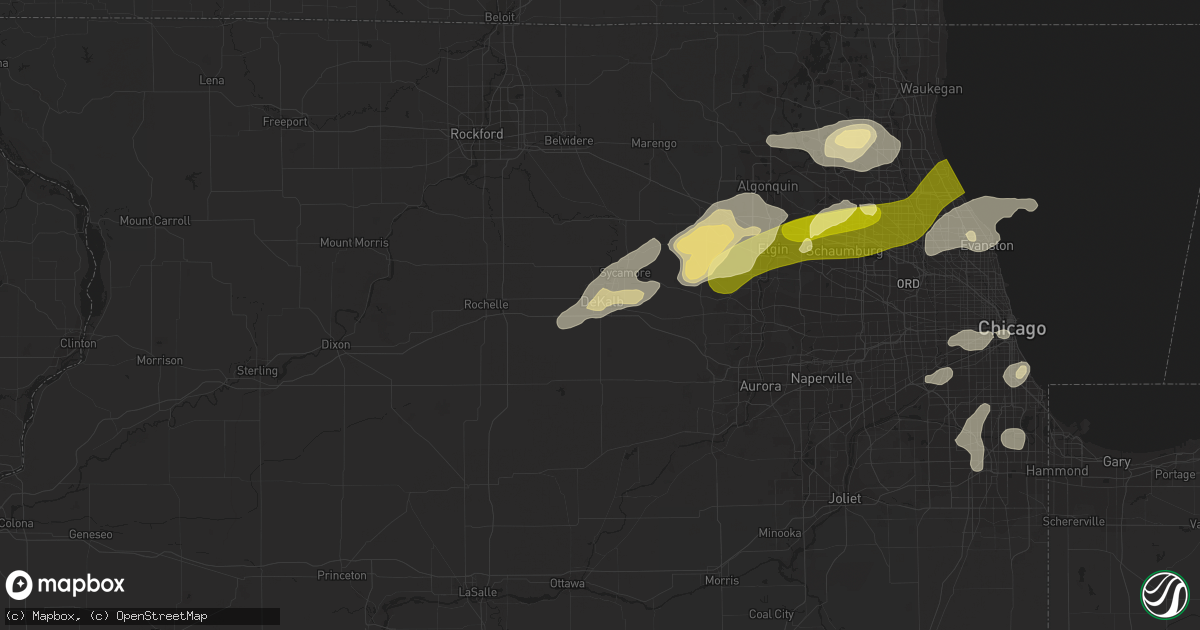 Hail map in Dekalb, IL on September 5, 2014