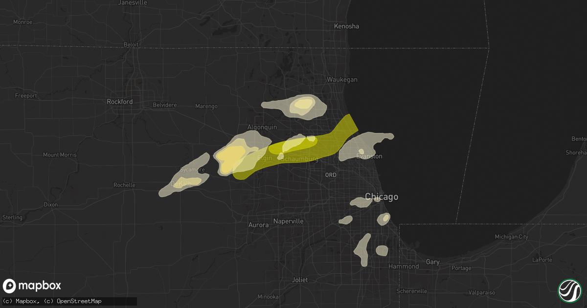 Hail map in Hoffman Estates, IL on September 5, 2014