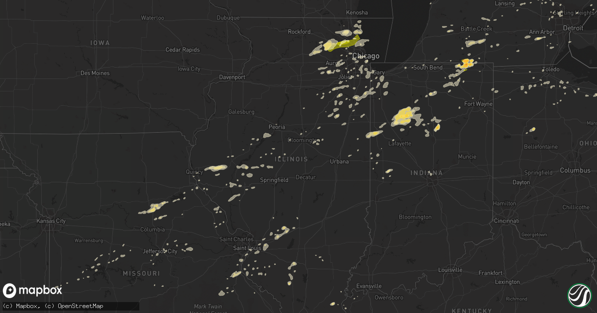 Hail map in Illinois on September 5, 2014