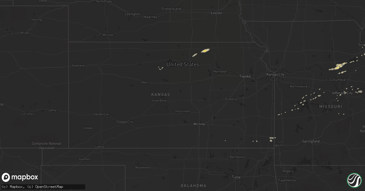 Hail map in Kansas on September 5, 2014