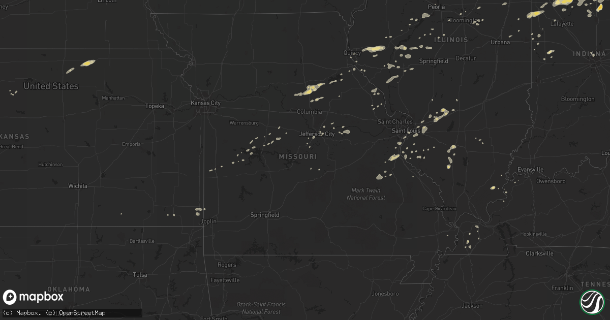 Hail map in Missouri on September 5, 2014