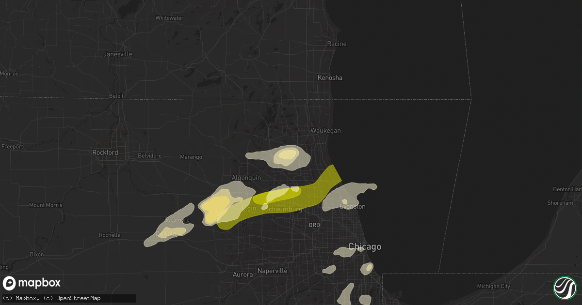 Hail map in Mundelein, IL on September 5, 2014