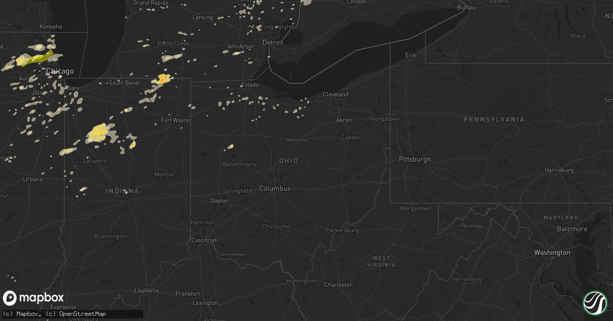 Hail map in Ohio on September 5, 2014