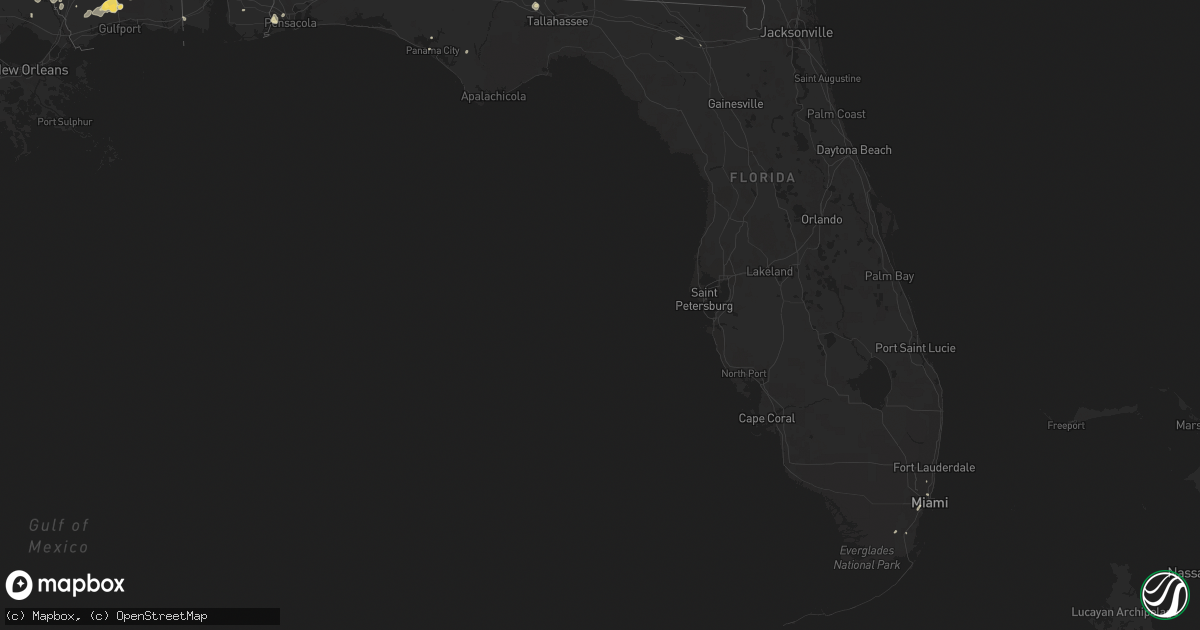 Hail map in Florida on September 5, 2015