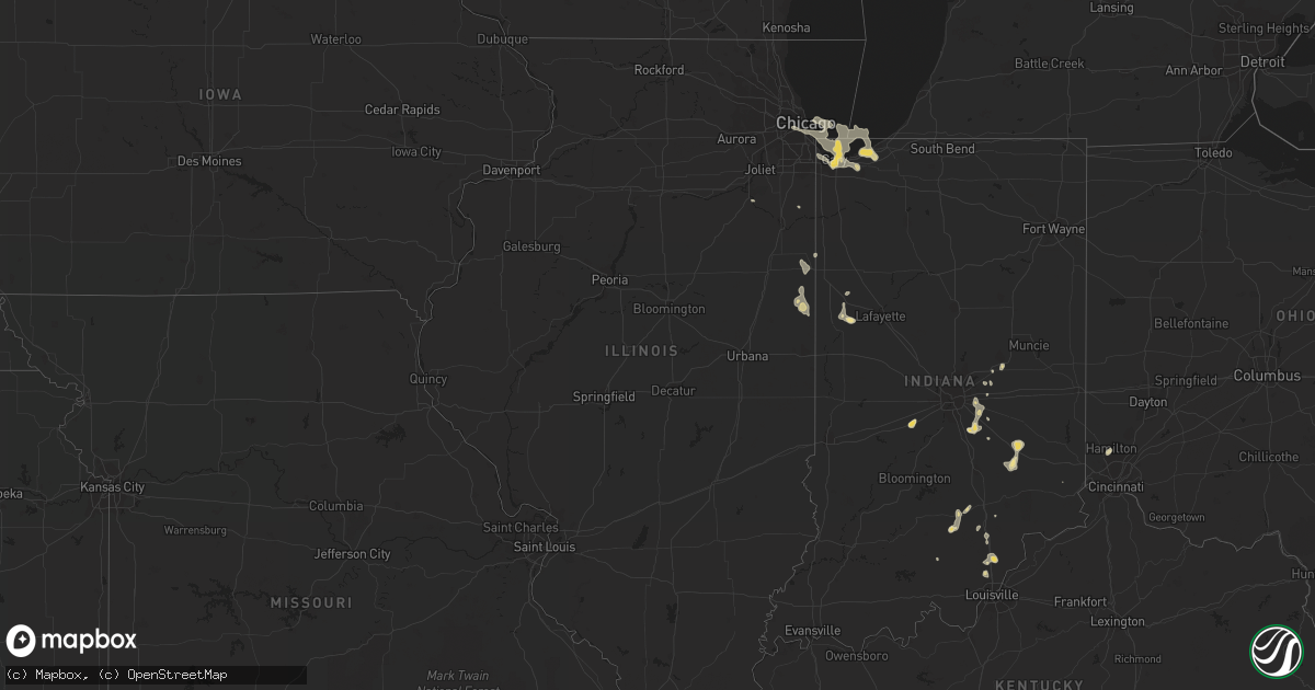 Hail map in Illinois on September 5, 2015