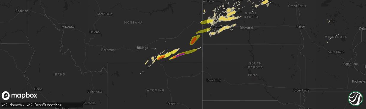 Hail map on September 5, 2015