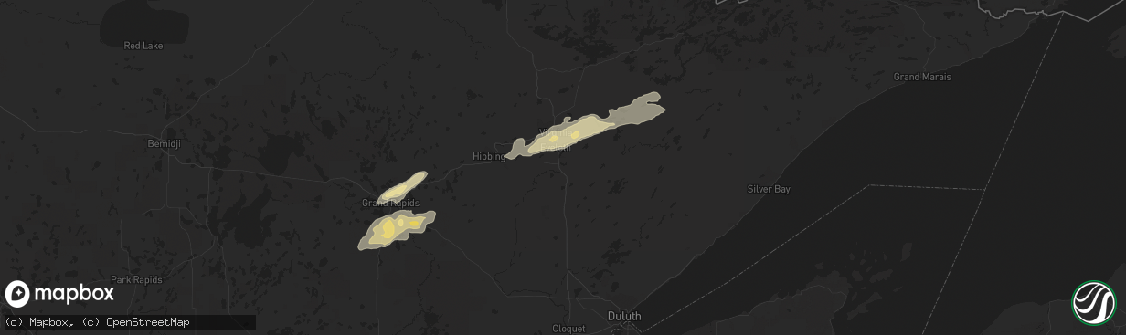 Hail map in Eveleth, MN on September 5, 2016