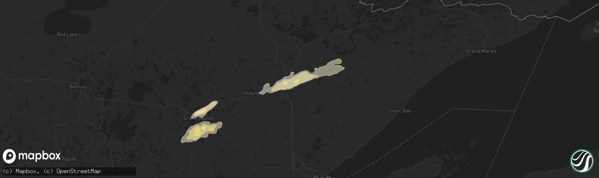 Hail map in Gilbert, MN on September 5, 2016