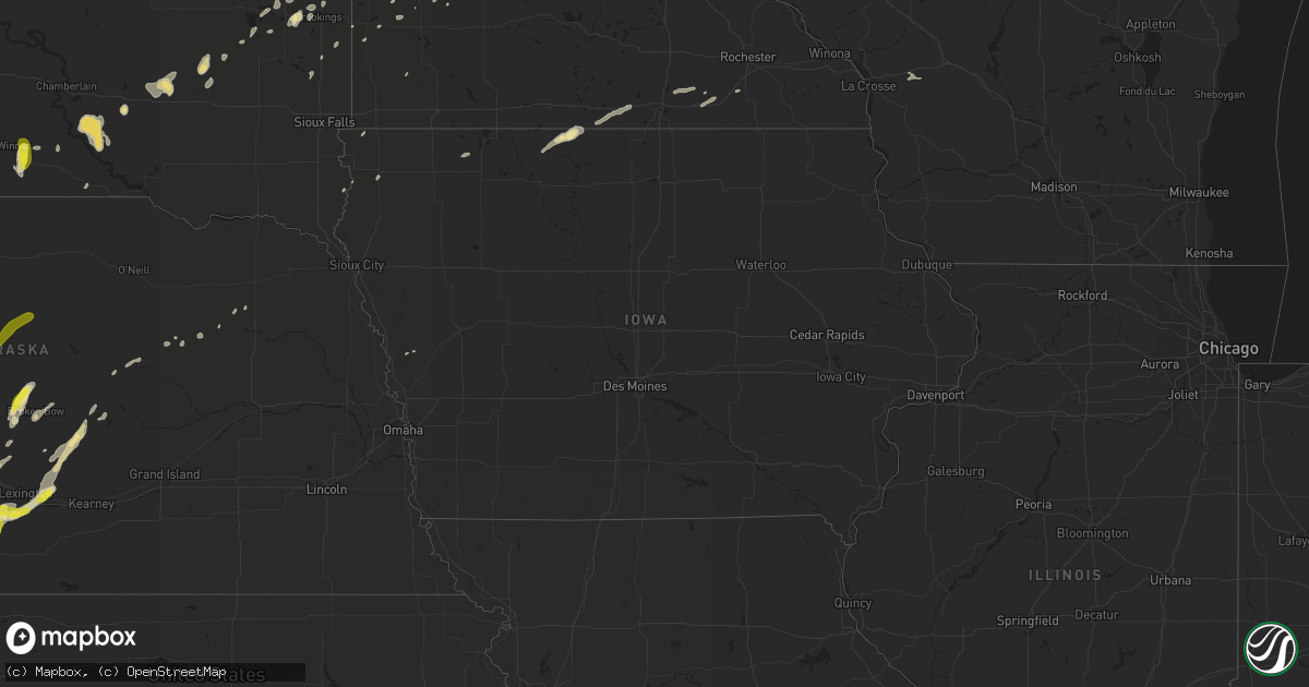 Hail map in Iowa on September 5, 2016