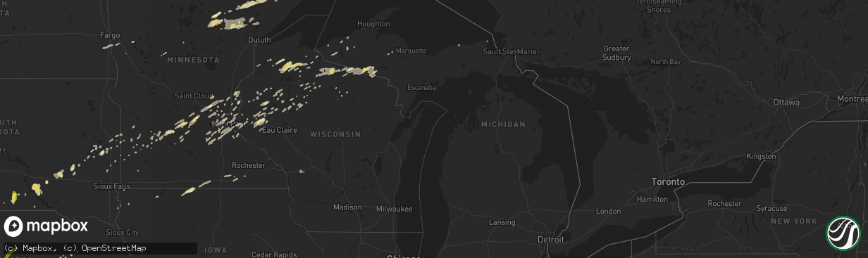 Hail map in Michigan on September 5, 2016