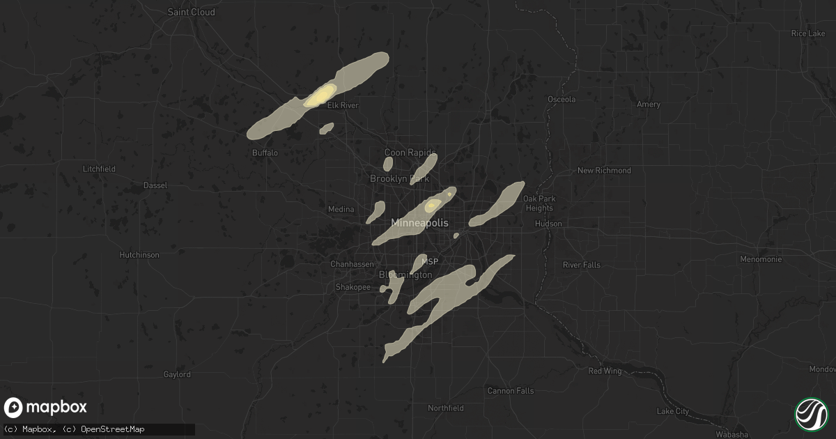 Hail map in Minneapolis, MN on September 5, 2016
