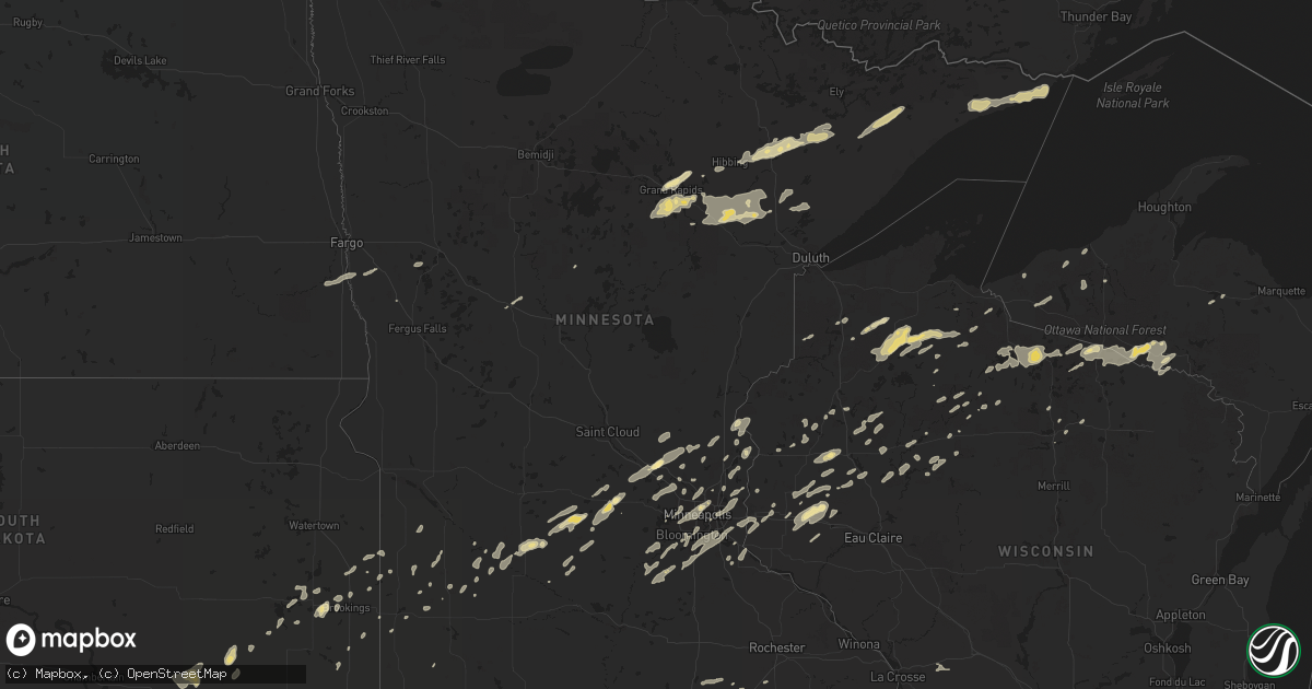 Hail map in Minnesota on September 5, 2016