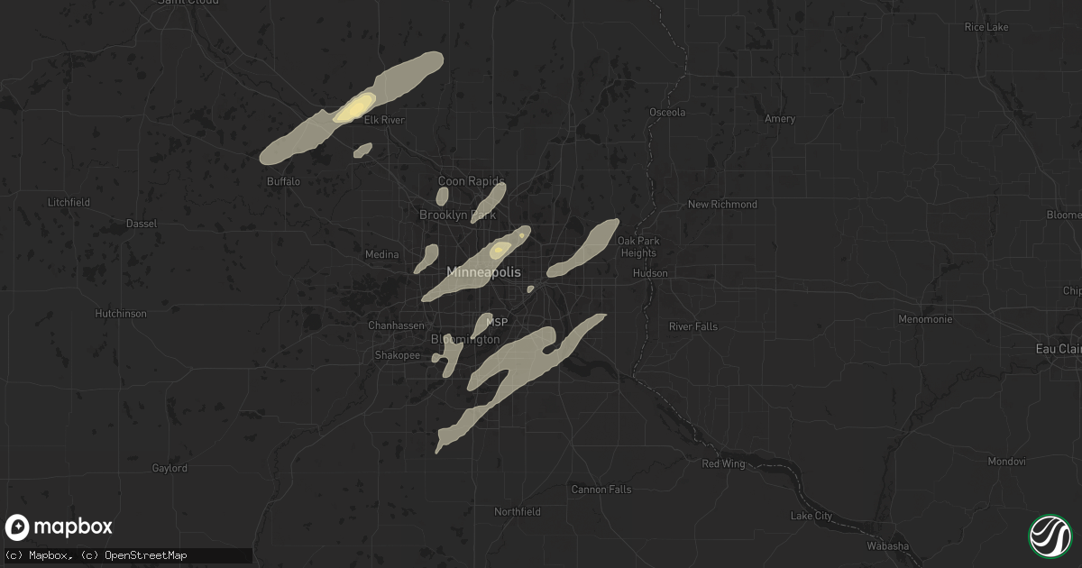 Hail map in Saint Paul, MN on September 5, 2016