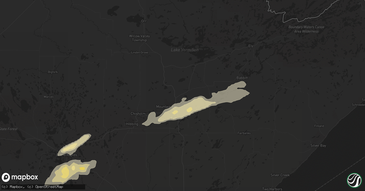 Hail map in Virginia, MN on September 5, 2016