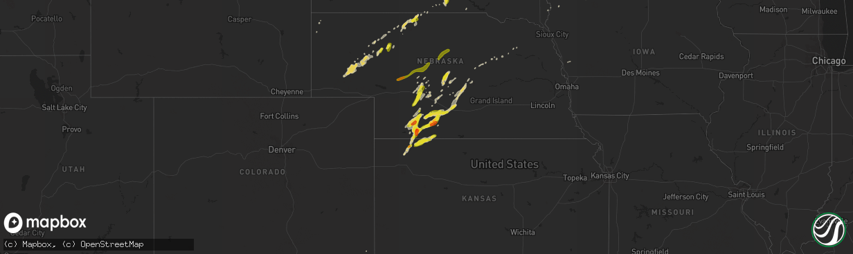 Hail map on September 5, 2016