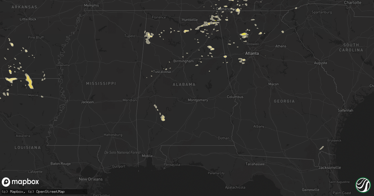 Hail map in Alabama on September 5, 2017