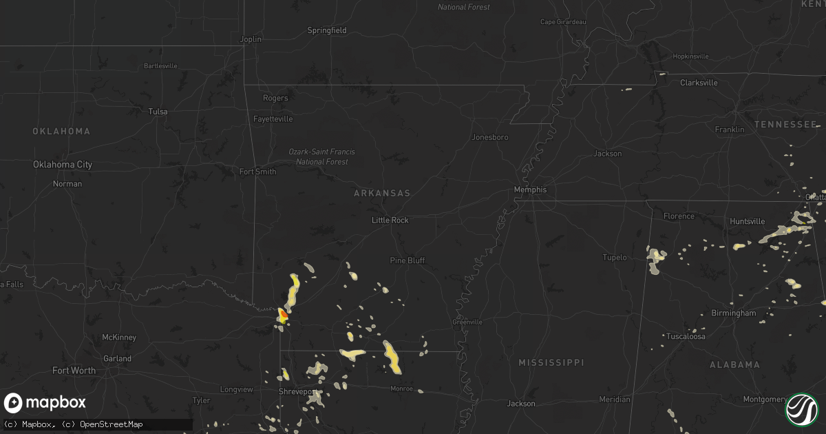 Hail map in Arkansas on September 5, 2017