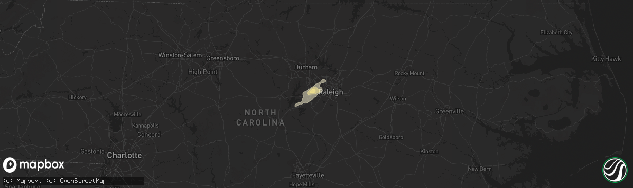 Hail map in Cary, NC on September 5, 2017