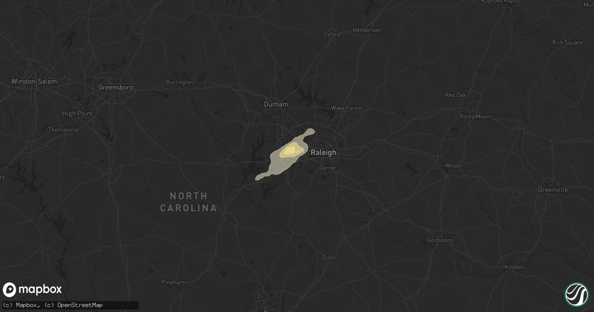 Hail map in Cary, NC on September 5, 2017