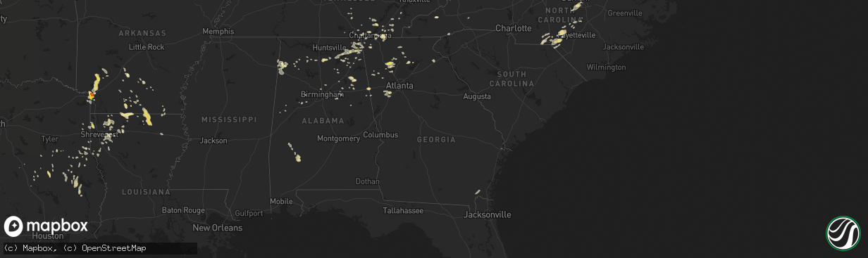 Hail map in Georgia on September 5, 2017