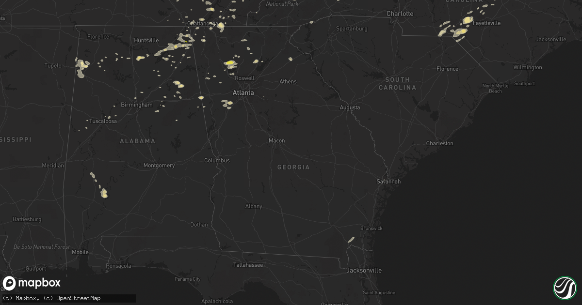 Hail map in Georgia on September 5, 2017