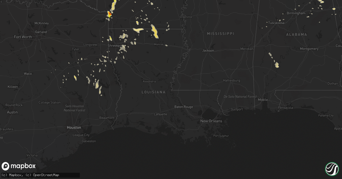 Hail map in Louisiana on September 5, 2017