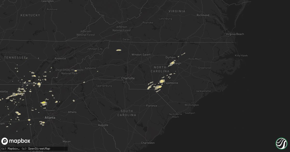 Hail map in North Carolina on September 5, 2017