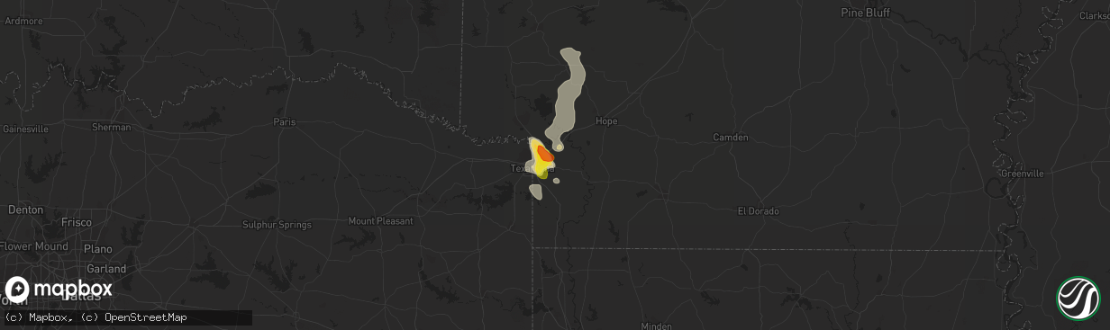 Hail map in Texarkana, AR on September 5, 2017