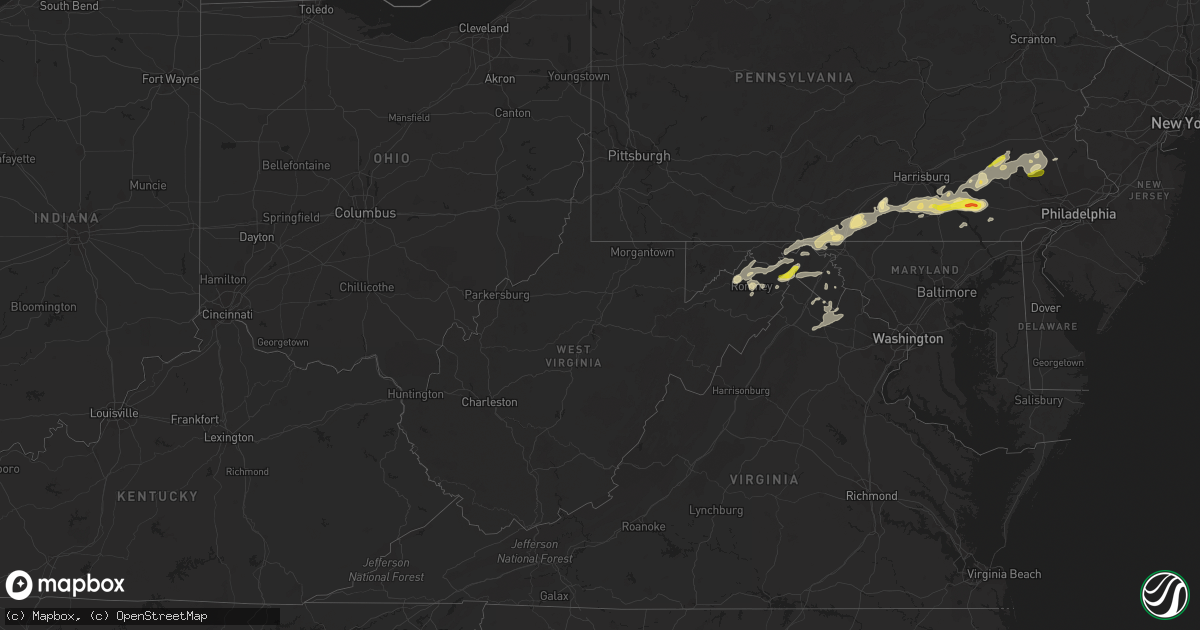 Hail map in West Virginia on September 5, 2017