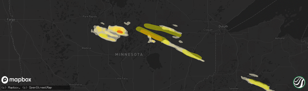 Hail map in Aitkin, MN on September 5, 2019