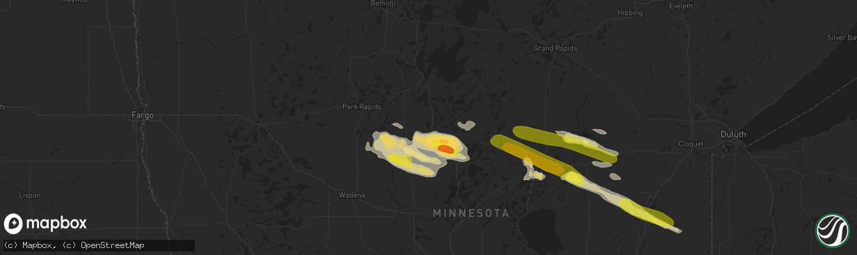 Hail map in Backus, MN on September 5, 2019