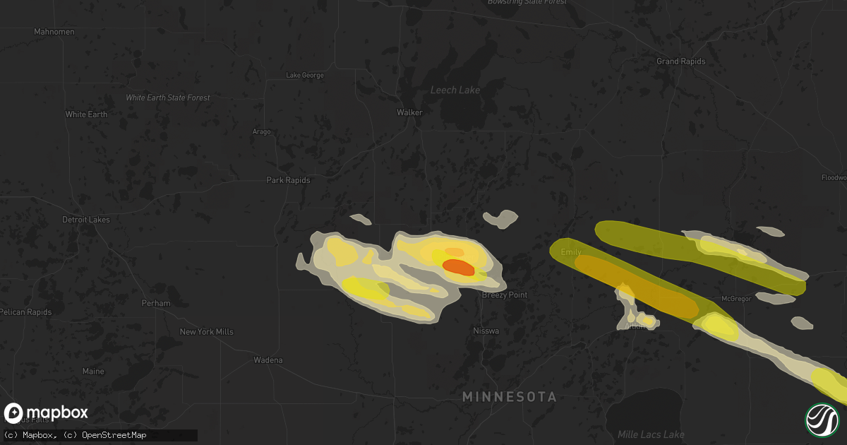 Hail map in Backus, MN on September 5, 2019