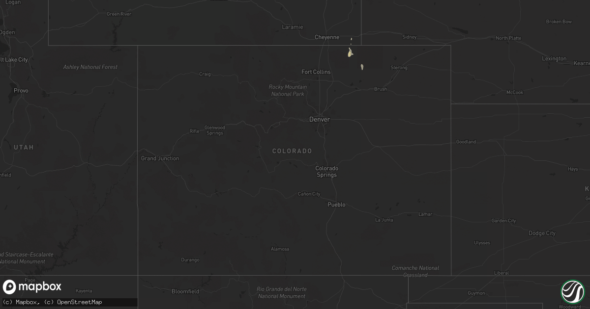 Hail map in Colorado on September 5, 2019