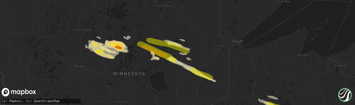 Hail map in Mcgregor, MN on September 5, 2019