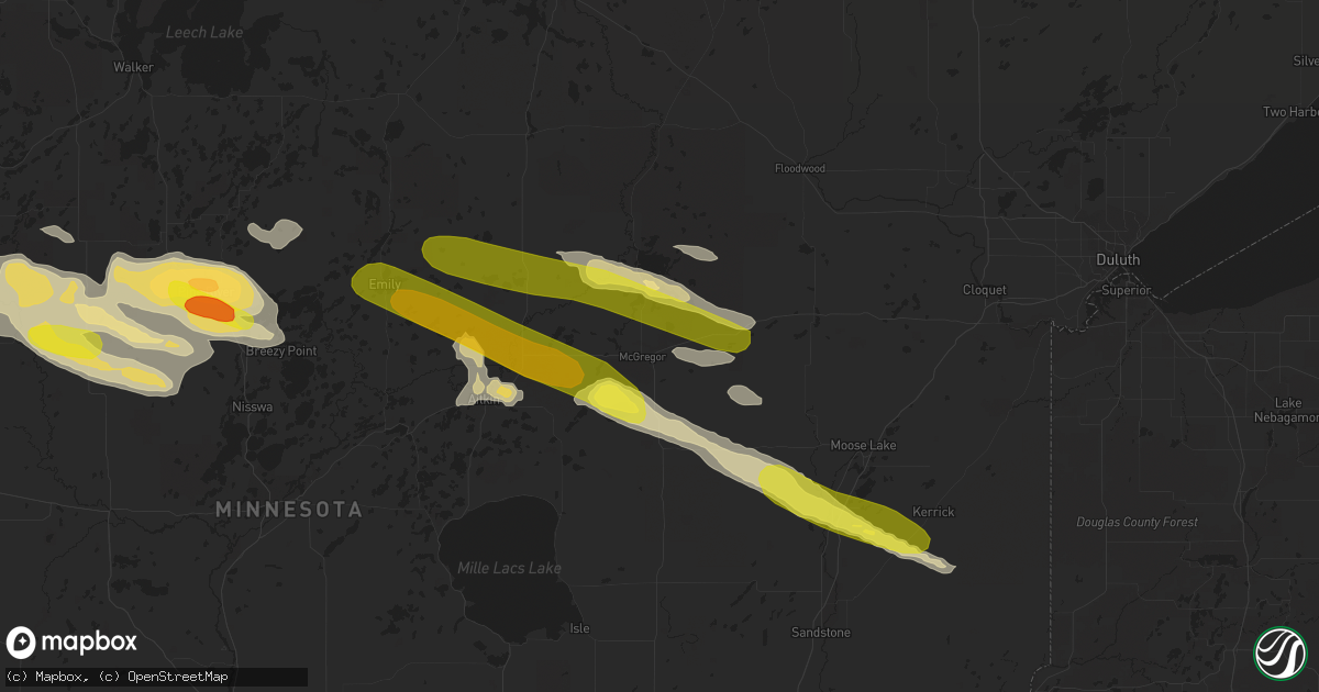 Hail map in Mcgregor, MN on September 5, 2019