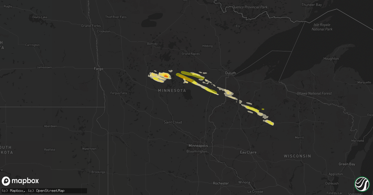 Hail map in Minnesota on September 5, 2019
