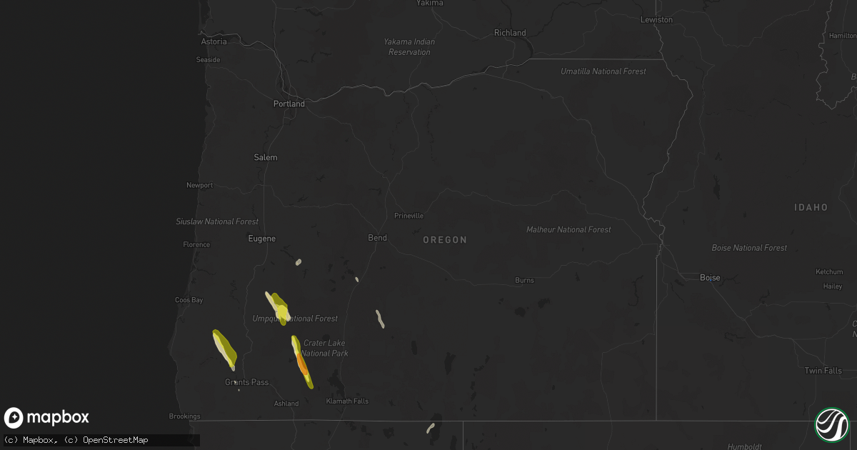 Hail map in Oregon on September 5, 2019
