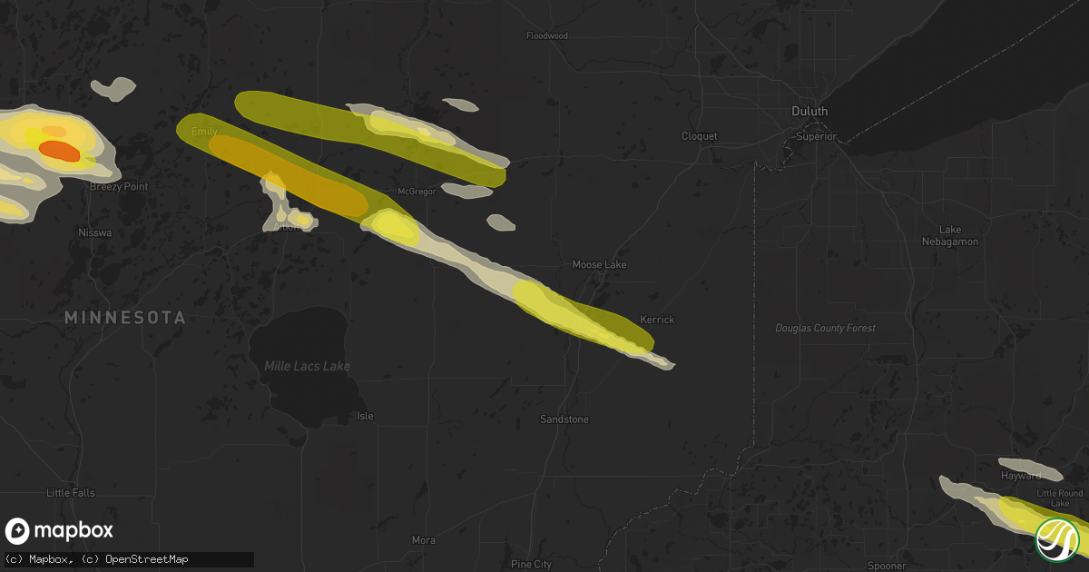 Hail map in Sturgeon Lake, MN on September 5, 2019