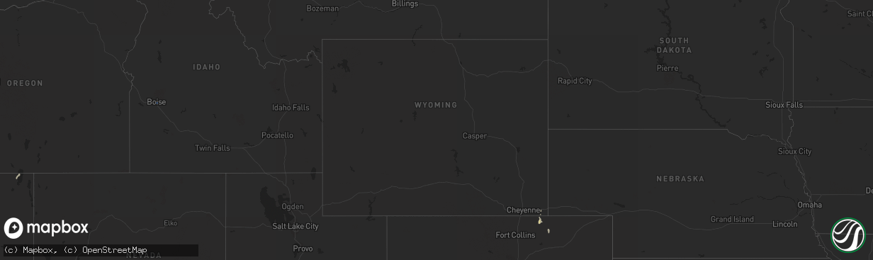 Hail map in Wyoming on September 5, 2019