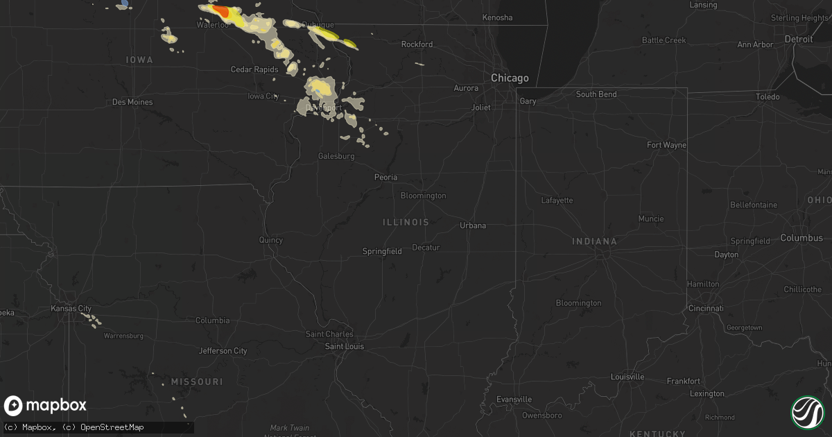 Hail map in Illinois on September 5, 2020