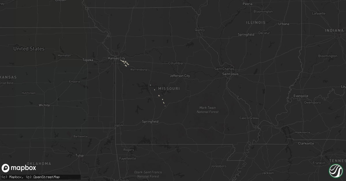 Hail map in Missouri on September 5, 2020