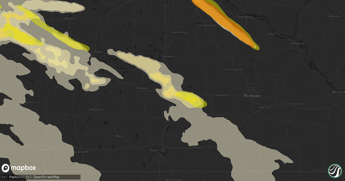 Hail map in Owatonna, MN on September 5, 2020