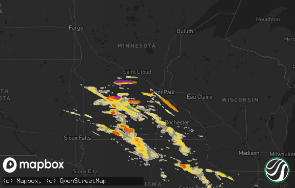 Hail map preview on 09-05-2020