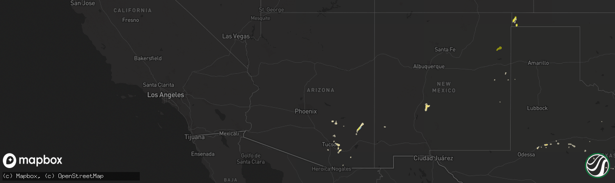 Hail map in Arizona on September 5, 2021