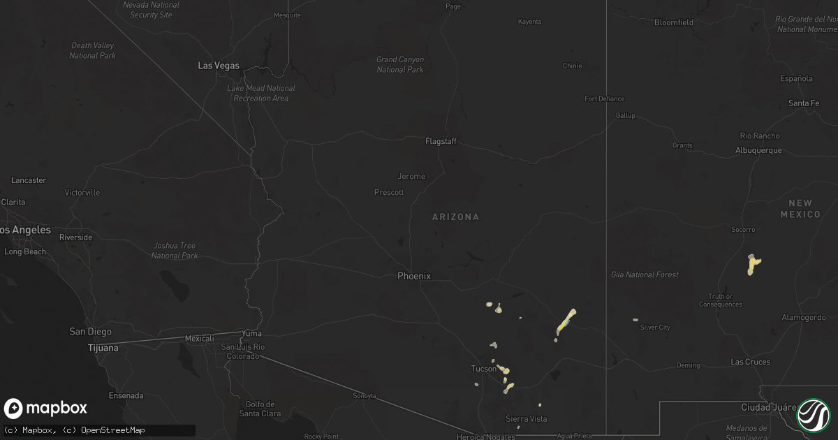 Hail map in Arizona on September 5, 2021