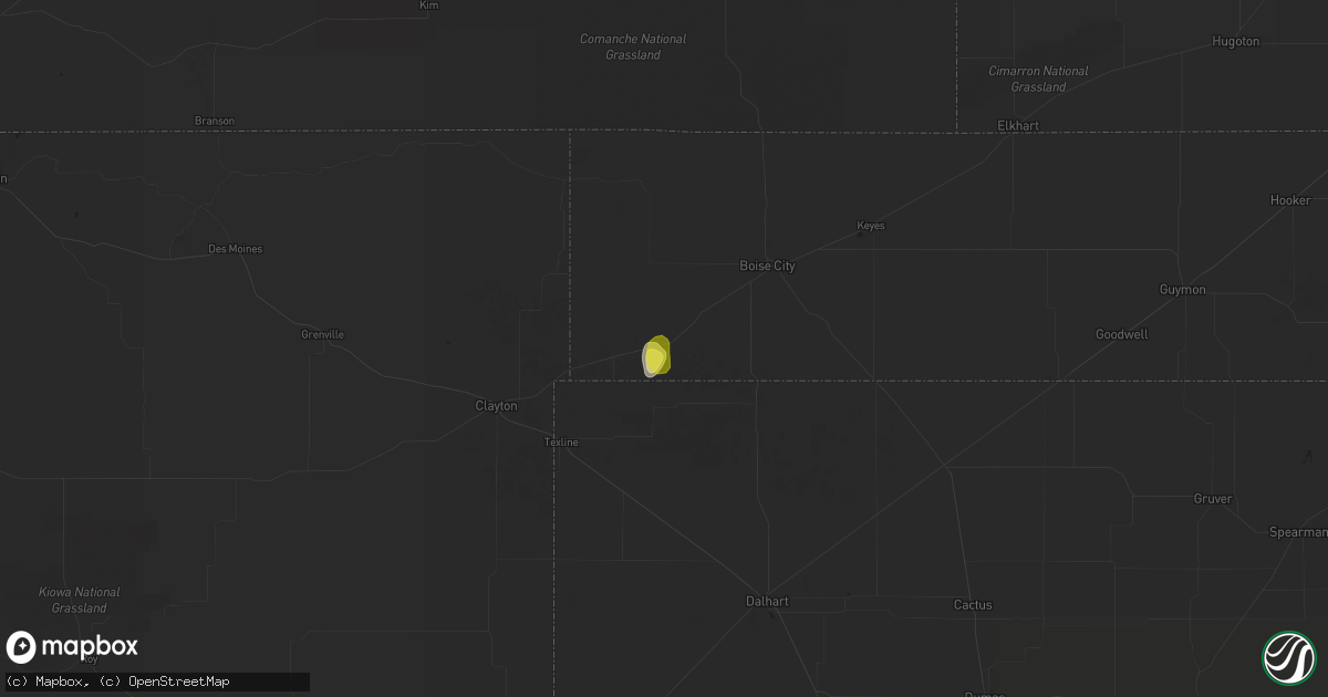 Hail map in Felt, OK on September 5, 2021